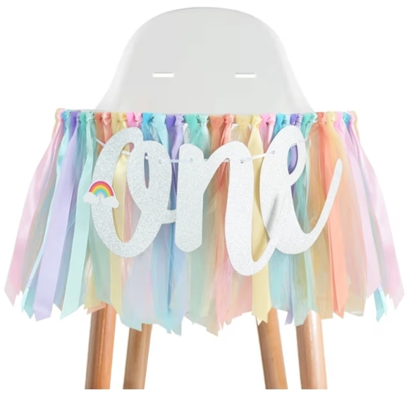Other - Rainbow First Birthday High Chair Banner
